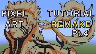 Minecraft Pixel Art Tutorial Remake - Naruto Bijuu Mode Part 4