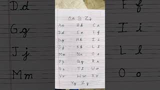 # English capital and cursive alphabet handwriting A to Z#small alphabet a to z