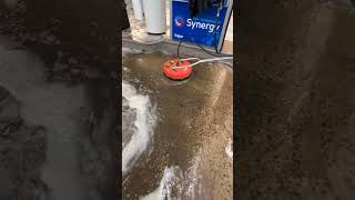 Amazing Transformation - Power Washing Dirty Gasoline Station Concrete Floor