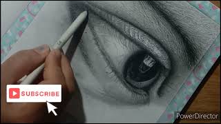 Realistic eye drawing with charcoal #artdimple91