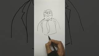 How to draw a cartoon old man character easy for beginners