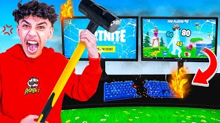 Every Death I DESTROY My Gaming Setup in Fortnite!