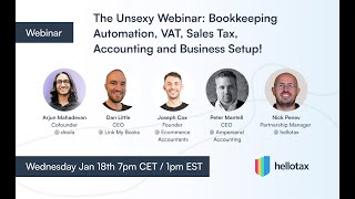 📺  The Unsexy Webinar 🌎 Bookkeeping Automation, VAT , Sales Tax, Accounting and Business Setup!