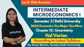 Risk Aversion | Varian Ch 12 | Intermediate Microeconomics 1 | BA(H) Eco Sem 3 | Eco(H) Sem 3 DU |