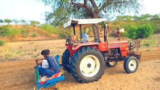 thar desert farmers ploughing field by tractor cultivator monsoon 2024 #tharigeet