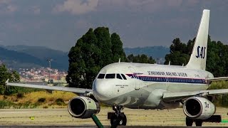 Scandinavian (SAS) Retro Livery A319 Take-off Barcelona Airport