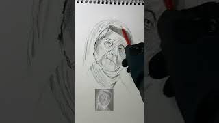 Sketching Syrian old woman #loveart #howtodraw #shortart