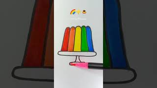 Rainbow pudding🌈➕🍮#satisfying #shorts #creativeartmix #creat #rainbow #pudding #art #easydrawingidea