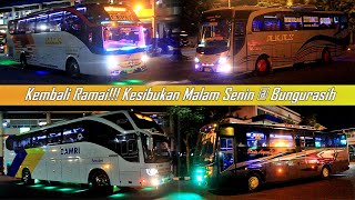 Situasi Minggu Malam @ Terminal Bungurasih 😁 Ramai Bus AKAP & AKDP