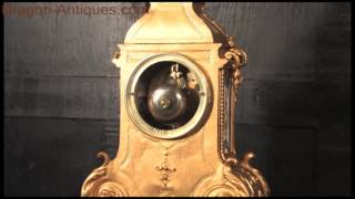 Japy Freres Gilt Metal Sevres Porcelain Boudoir Clock 2485