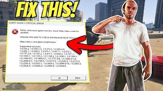 GTA 5 Script Hook V Critical Error Fix ✅ | GTA 5 New Update Script Hook V Error | GTA V OCT Update