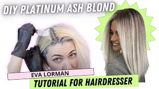 DIY Platinum Ash Blond Hair Tutorial at Home | Eva Lorman Dye Tutorial | Women's Haircoloring 2023