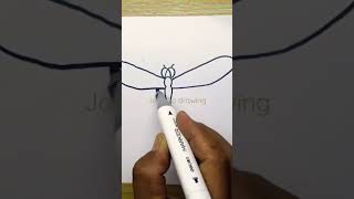 how to draw a dragonfly