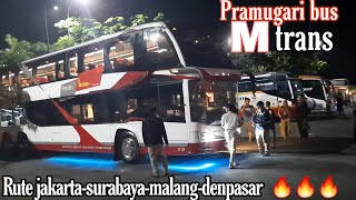 ada pramugarinya Mtrans satu satunya bus double decker rute pulau bali