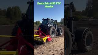 Deutz Fahr 6175 TTV Warrior Tractor pulling a power harrow in Michigan #deutz_fahr #tractor