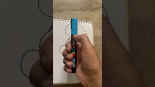 Drawing Blue Cartoon Character with   Posca marker #drawing #cartoondrawing #shorts