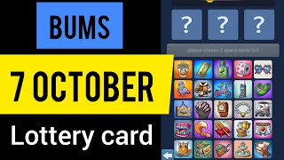 Bums lottery card 7 october | bums today lottery card | 7 oct lottery card