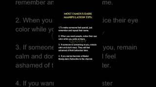 MOST FAMOUS DARK MANIPULATION TIPS SAVE FOR LATER #motivation #fyp