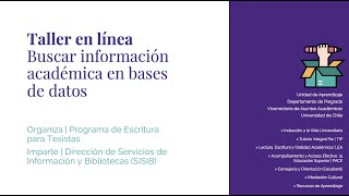 Taller: Buscar información académica en bases de datos.