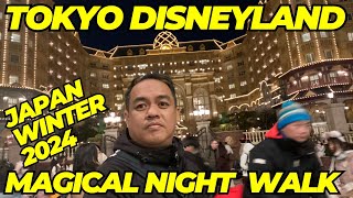 "Enchanting Winter Adventures: Tokyo Disneyland's Magical Night Stroll | Japan 2024" #disneyland