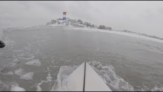 Snow Storm Surfing Boston | Pyzel Ghost | surf POV vlog