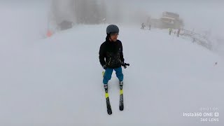 Sappada #ski MONTE SIERA pista ROSSA nella #nebbia - discesa integrale #insta360 #dolomiti #friuli