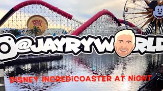 Disney IncrediCoaster Ride at Night California Adventure Pixar Pier Disneyland Jack Jack Edna