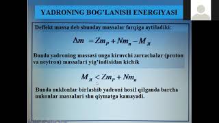 Mavzu: "Atom va yadro fizikasi"