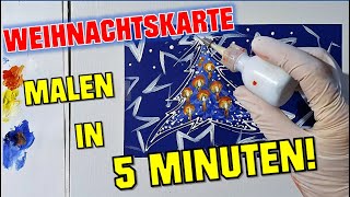 WEIHNACHTSKARTE selber malen schnell+EINFACH in 5 MINUTEN/ Christmas Card ideen mit Kinder basteln