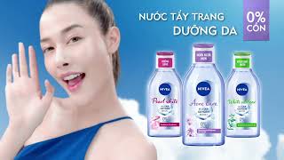 TẨY TRANG SẠCH SÂU, CHẲNG MÀNG KHÔ RÁP VỚI NƯỚC TẨY TRANG NIVEA DƯỠNG DA 0% CỒN!