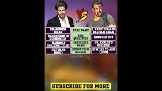 Shahrukh Khan Vs Salman Khan #shorts Comparison Video 2023 |