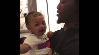 Offset doing his daughter hair