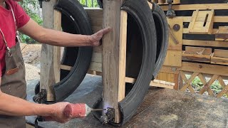 Perfect Creative Recycled Woodworking Ideas // Tutorial On Making Unique Chairs From Waste Tires