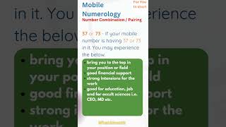 Mobile Numerology | 37 | 73 | Number Combination | WhatAboutIT