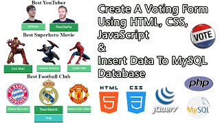 Create A PHP Voting Form & Insert Form Data to MySQL Database | HTML CSS jQuery PHP MySQL