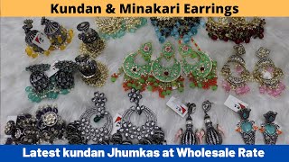 Kundan Jhumki and Earrings & Tika wholesale  | Meena Kari | Reverse Earrings