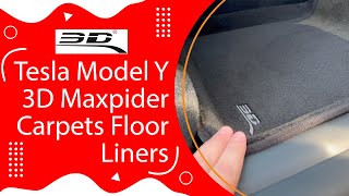 Tesla Model Y Floor Mats - 3D Maxpider Carpeted Elegant Perfect Fit Car Floor Liner #tesla #carmats