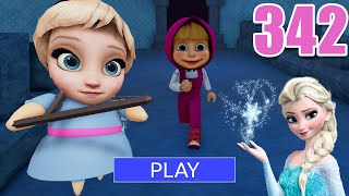 Frozen elsa Barry prison run! With masha obby Gameplay Roblox 342 #roblox