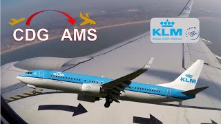 ✈️ FULL FLIGHT ✈️ Windy Approach: Flying from Paris to Amsterdam on KLM Boeing 737-800