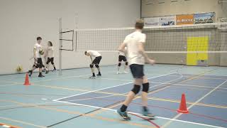 S2V  - Van bovenhands gooien naar setup - U13 oef. 3: opbouw tot aanval na inlopen naar het net