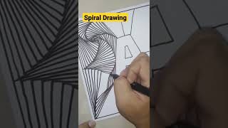 Easy Way to Draw Spiral Lines #shorts #letras #satisfyingvideos #easydrawing