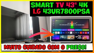 🔴 TV LG 43” 4K MAIS VENDIDA | Smart TV 43" 4K LG UHD ThinQ AI 43UR7800PSA