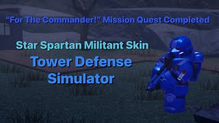 Completing "For The Commander!" Quest (Star Spartan Militant Skin) - Crossroad HC Trio | Roblox TDS