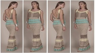 VESTIDOS TEJIDOS A CROCHET PARA DAMAS Nº 07