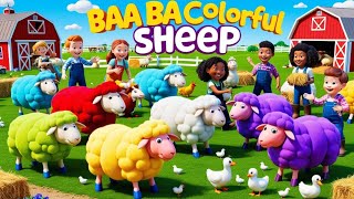 "✨ Baa Baa Colorful Sheep Song - Sing Along with Fun Nursery Rhymes for Kids! 🎶🐑"