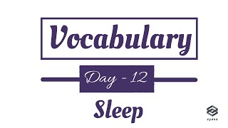 5 Daily Use Smart English Words with Meaning | Sleep | Improve Your English Vocabulary | vyasa