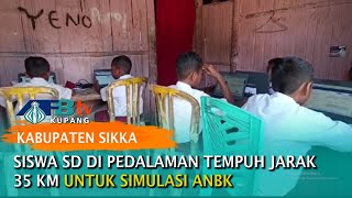 Siswa SD di Pedalaman Tempuh Jarak 35 KM untuk Simulasi ANBK