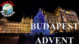 BUDAPEST ADVENT. Fashion street, Vorosmarty square, St Istvan, House of Parliament. AT travelog