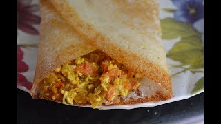 Sliced Egg Masala Mix Dosa | Egg Dosa Variety