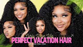 THE PERFECT VACATION HAIR| West Kiss Hair | Curly Wave HD Lace Wig | 22" PRE-PLUCKED + PRE-BLEACHED